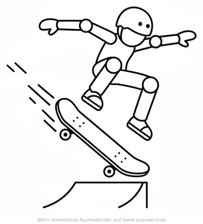 Skateboardfahrer Kickflip Ausmalbild