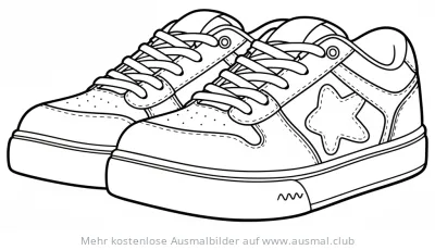 Turnschuhe mit Stern Ausmalbild