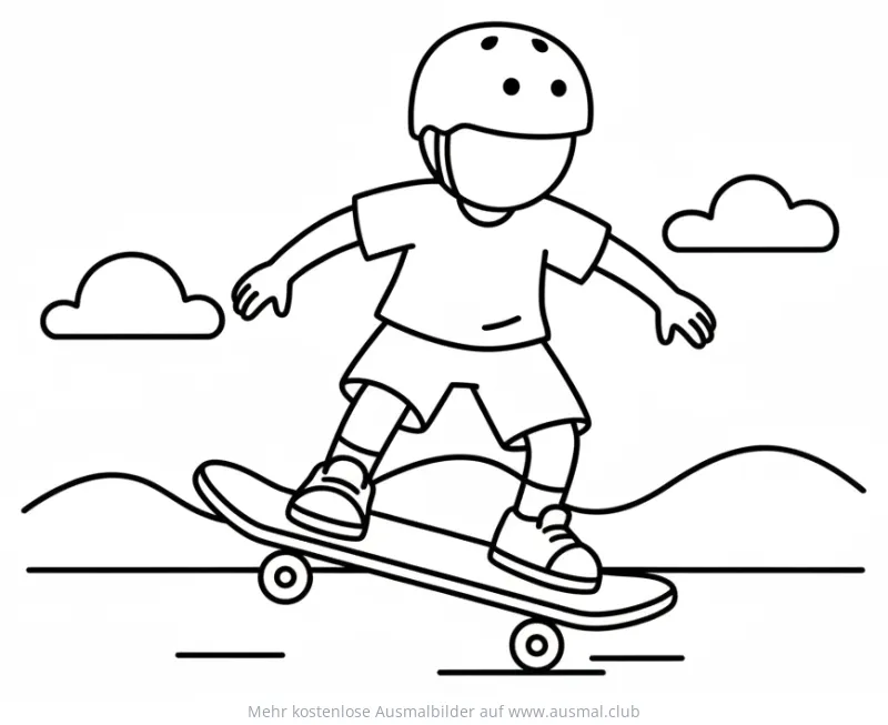 Skateboarder beim Manual Ausmalbild