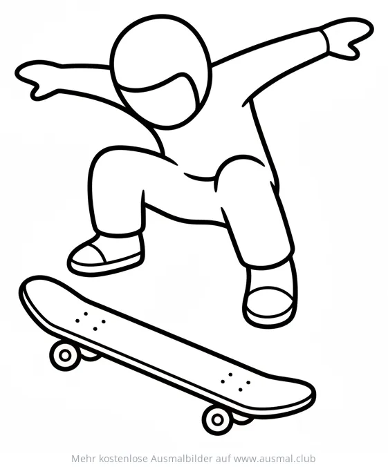 Skater macht Tailgrab Trick Ausmalbild