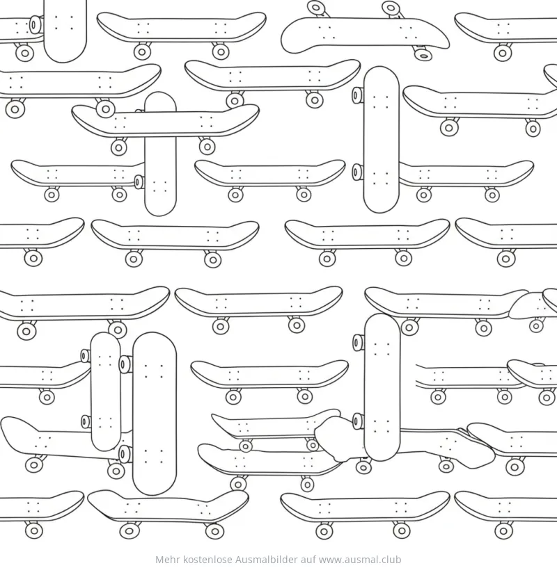 Skateboards Muster Ausmalbild