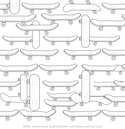 Skateboards Muster Ausmalbild