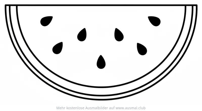 Wassermelone Ausmalbild mit Kernen