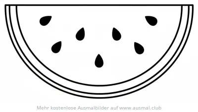 Wassermelone Ausmalbild mit Kernen