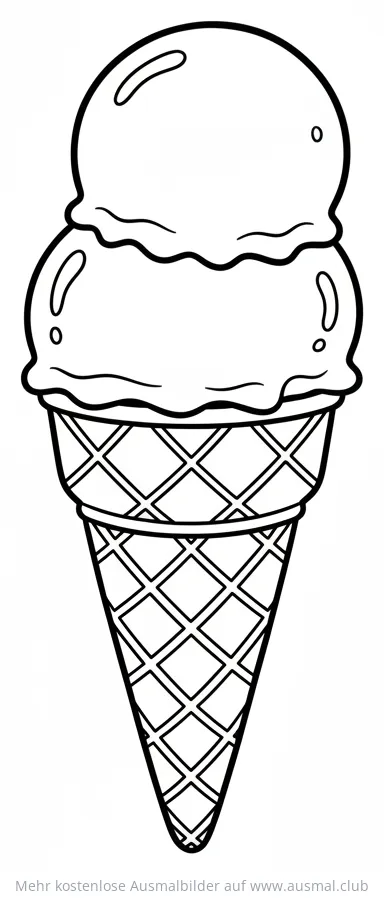 Eis in der Waffel Ausmalbild
