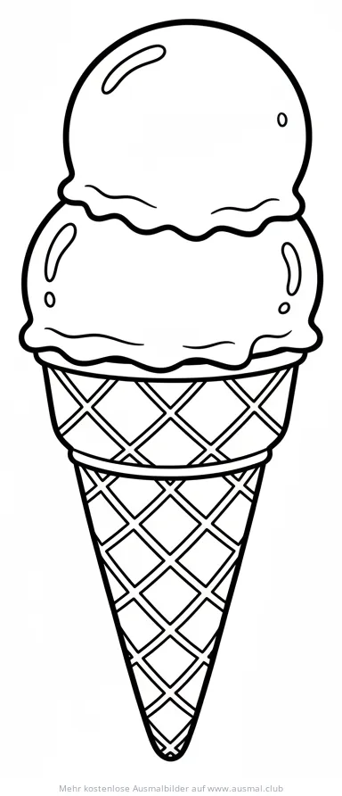 Eis in der Waffel Ausmalbild