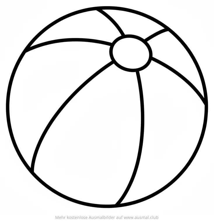 Sommerlicher Ball Ausmalbild mit Segmenten