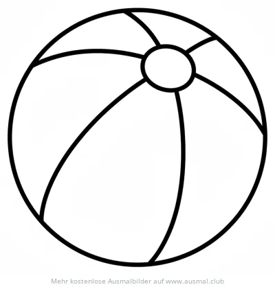 Sommerlicher Ball Ausmalbild mit Segmenten
