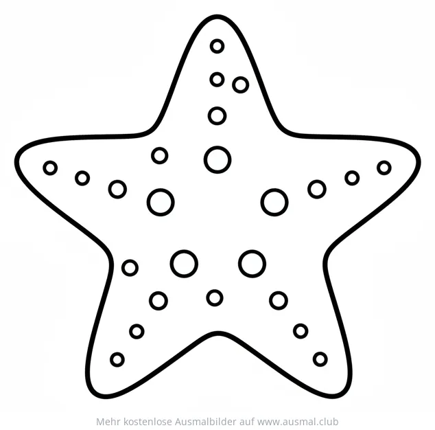Seestern Ausmalbild mit Punkten