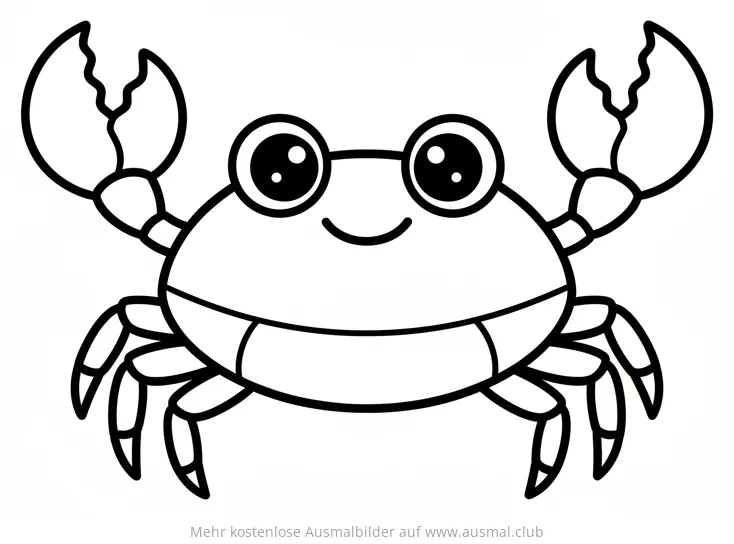 Freundlicher Krebs Ausmalbild mit Kulleraugen
