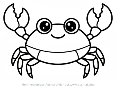 Freundlicher Krebs Ausmalbild mit Kulleraugen