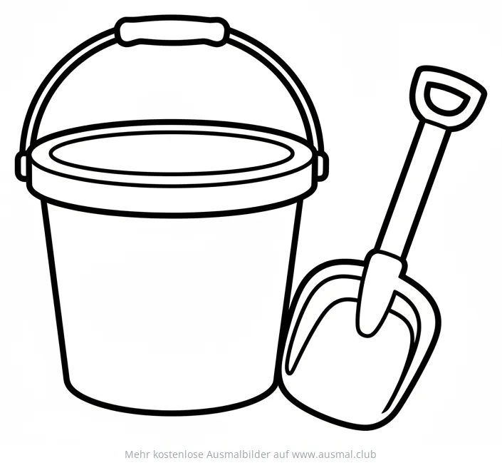 Eimer und Schaufel Ausmalbild