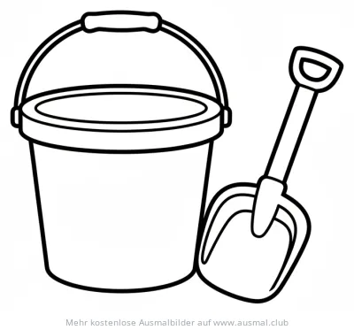 Eimer und Schaufel Ausmalbild