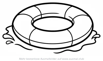 Schwimmring im Wasser Ausmalbild