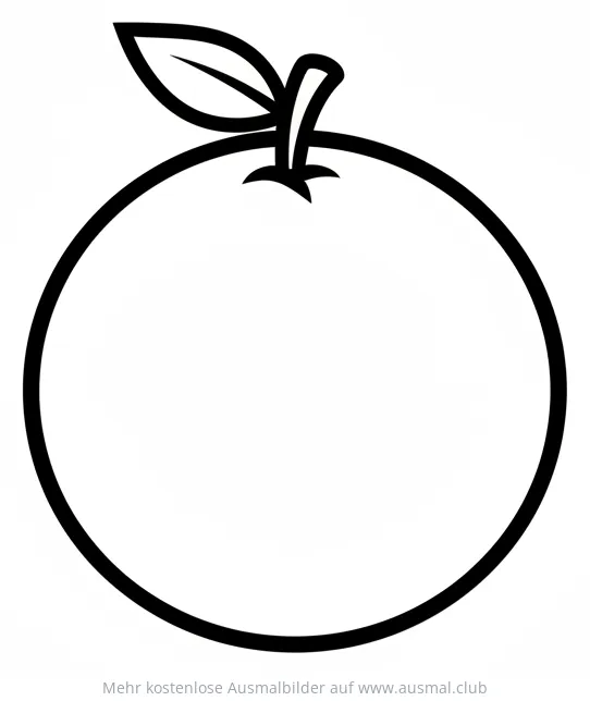 Orange Ausmalbild mit Blatt