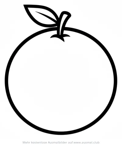 Orange Ausmalbild mit Blatt