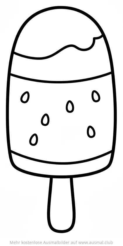 Wassermelone Eis am Stiel Ausmalbild