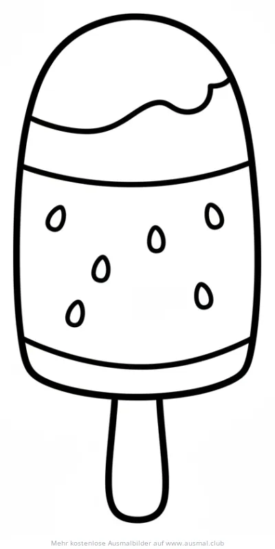 Wassermelone Eis am Stiel Ausmalbild