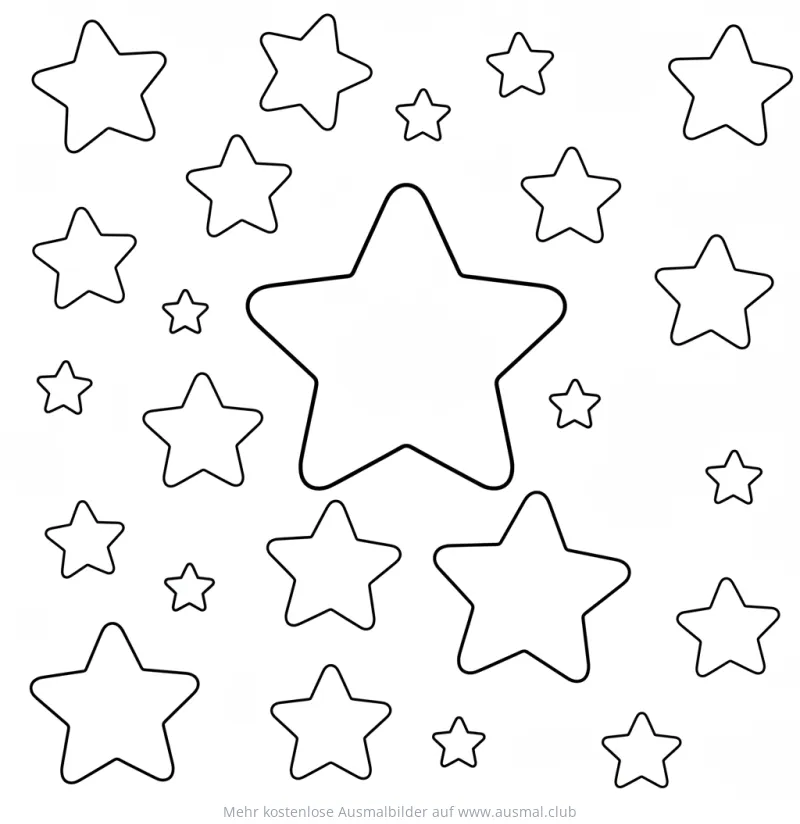 Viele Sterne Ausmalbild