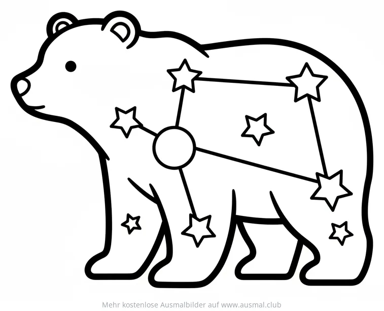 Bär mit Sternbild als Ausmalbild