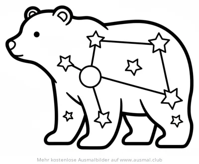Bär mit Sternbild als Ausmalbild