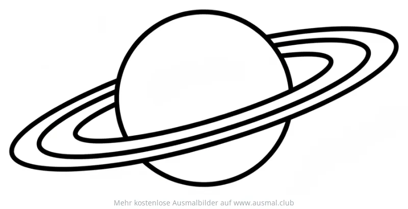 Saturn Ausmalbild mit Ringen