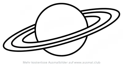 Saturn Ausmalbild mit Ringen