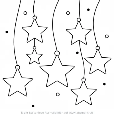 Sterne Ausmalbild als Dekoration