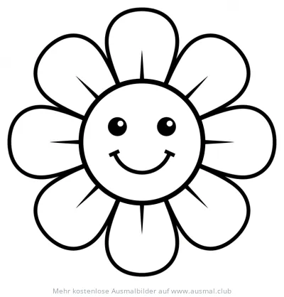 Sonnenblume Ausmalbild mit Gesicht