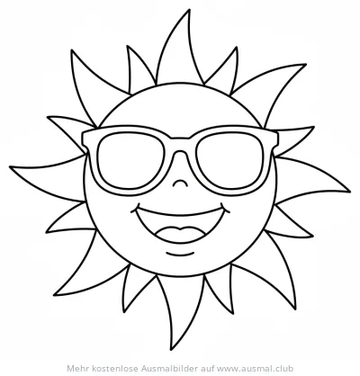 Sonne mit Sonnenbrille Ausmalbild
