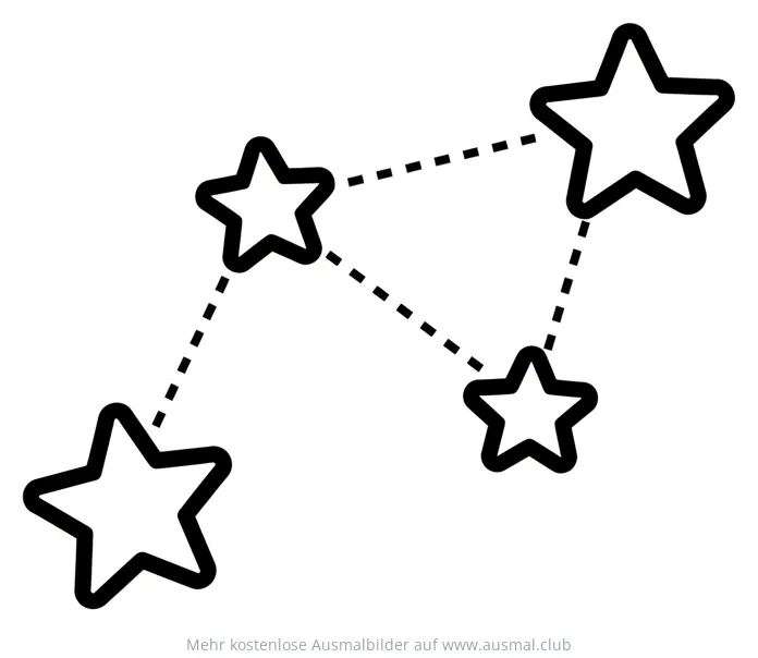 Sternbild mit vier Sternen Ausmalbild