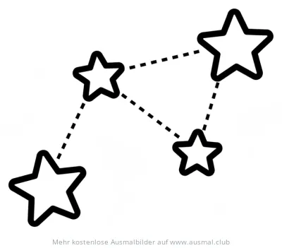 Sternbild mit vier Sternen Ausmalbild