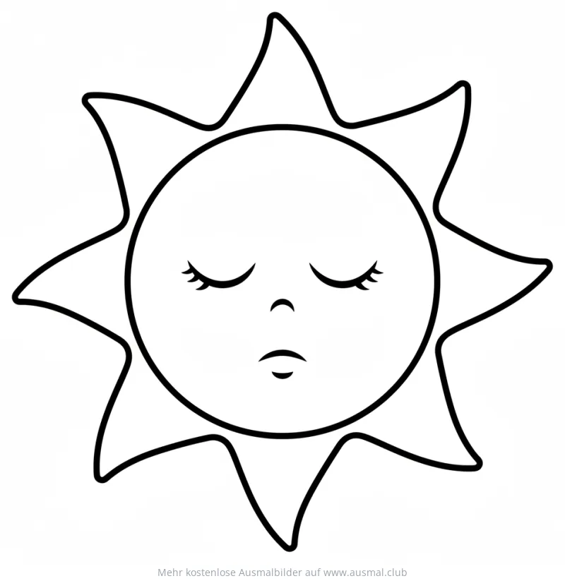 Schlafende Sonne Ausmalbild