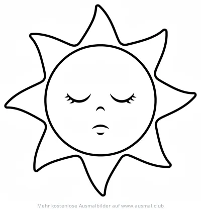 Schlafende Sonne Ausmalbild