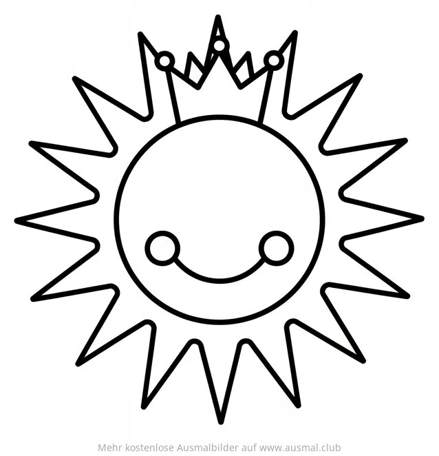 Sonne mit Krone Ausmalbild