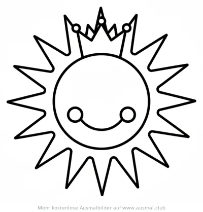 Sonne mit Krone Ausmalbild