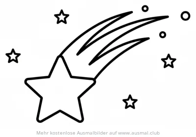 Sternschnuppe Ausmalbild mit Sternen