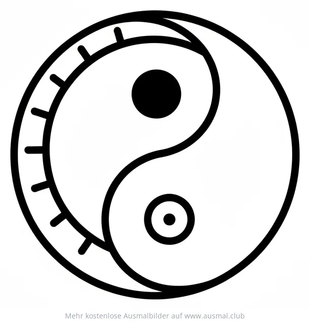 Yin Yang Symbol Ausmalbild