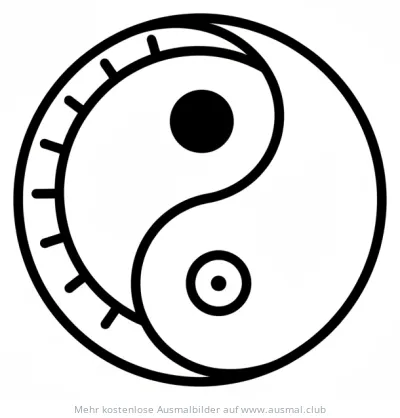 Yin Yang Symbol Ausmalbild