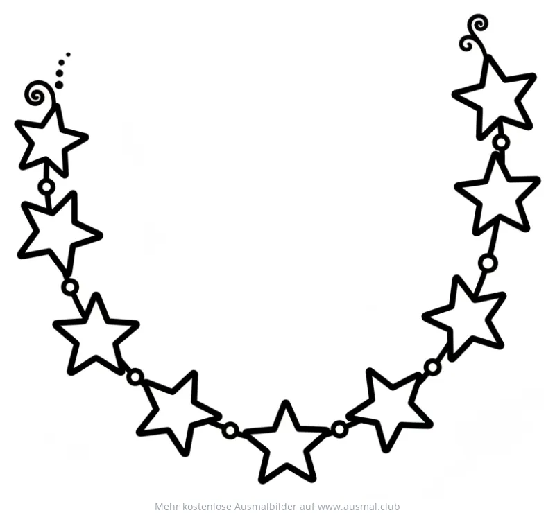 Sterne Girlande Ausmalbild