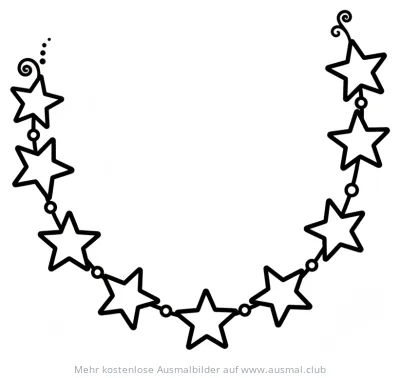 Sterne Girlande Ausmalbild
