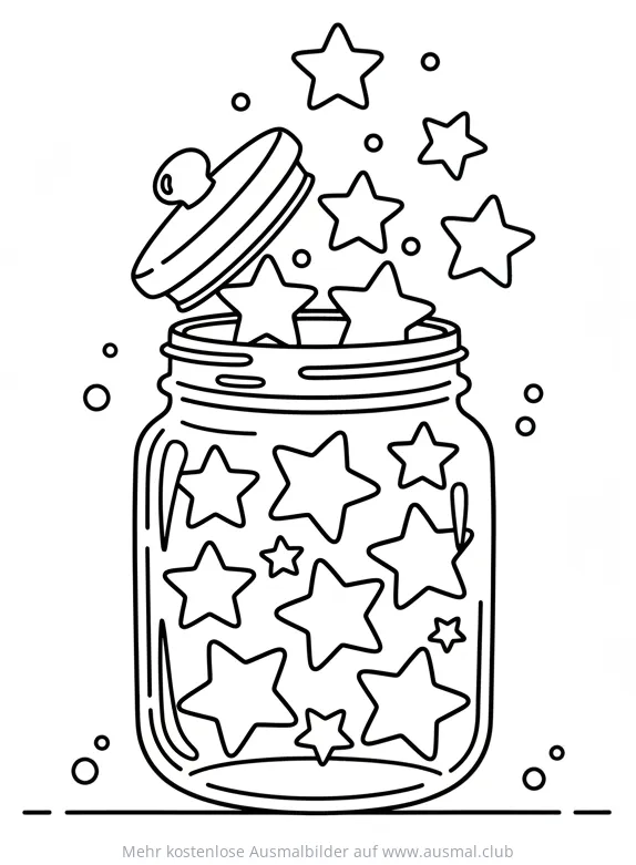 Sterne in Glas Ausmalbild