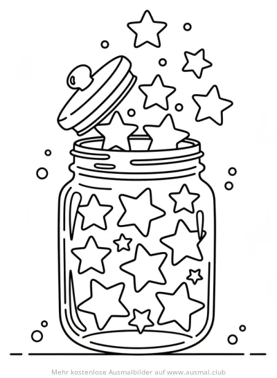 Sterne in Glas Ausmalbild