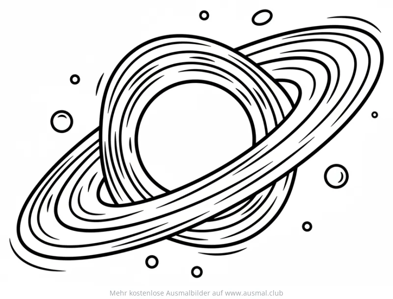 Schwarzes Loch mit Strudel Ausmalbild