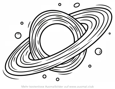 Schwarzes Loch mit Strudel Ausmalbild