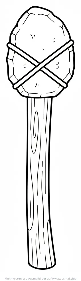 Steinaxt Ausmalbild