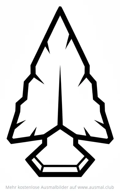 Pfeilspitze Ausmalbild aus der Steinzeit