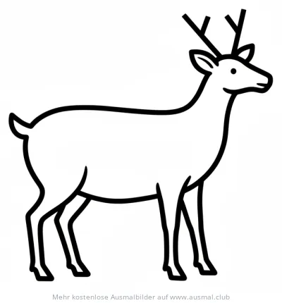 Hirsch Ausmalbild im Stil einer Höhlenmalerei