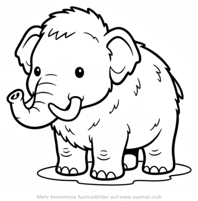Baby Mammut Ausmalbild