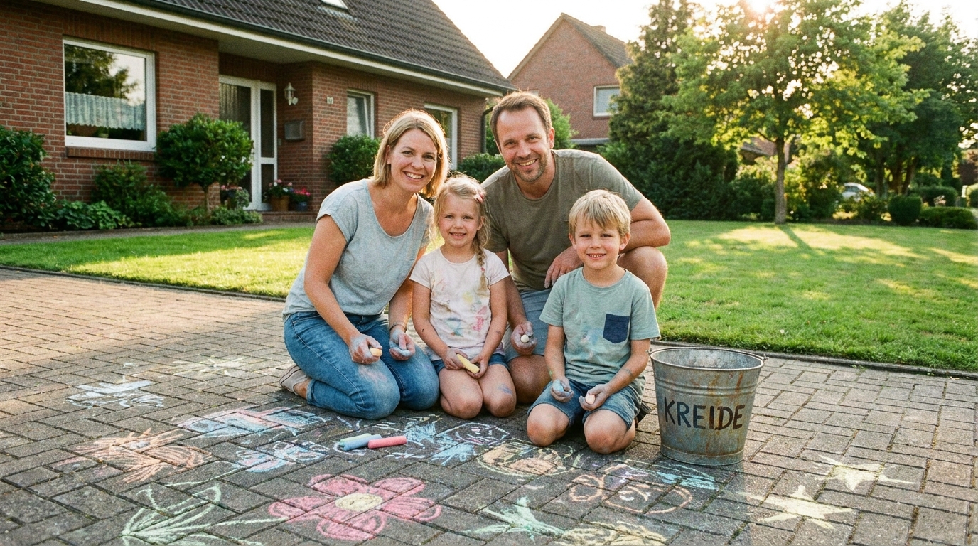 Kreidekunst: Kreative Spiele im Freien für Kinder